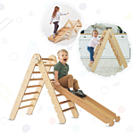 Σετ Αναρριχησης Montessori 2 Σε 1 Τριγωνικη Σκαλα + Τσουληθρα