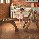 Σετ Αναρριχησης Montessori 3 Σε 1 Τριγωνικη Σκαλα + Αναρριχητικη Αψιδα + Τσουληθρα