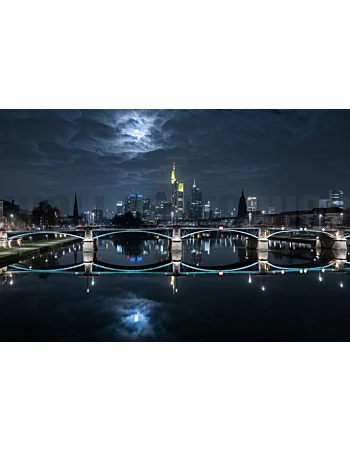 Φωτοταπετσαρια Τοιχου Frankfurt At Full Moon