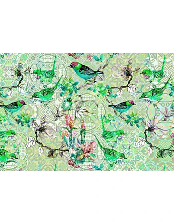 Φωτοταπετσαρια Mosaic Birds 1 Πρασινο