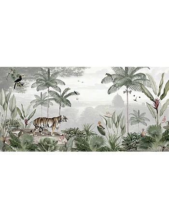 Tropical Tiger Ταπετσαρια Τοιχου Πρασινο